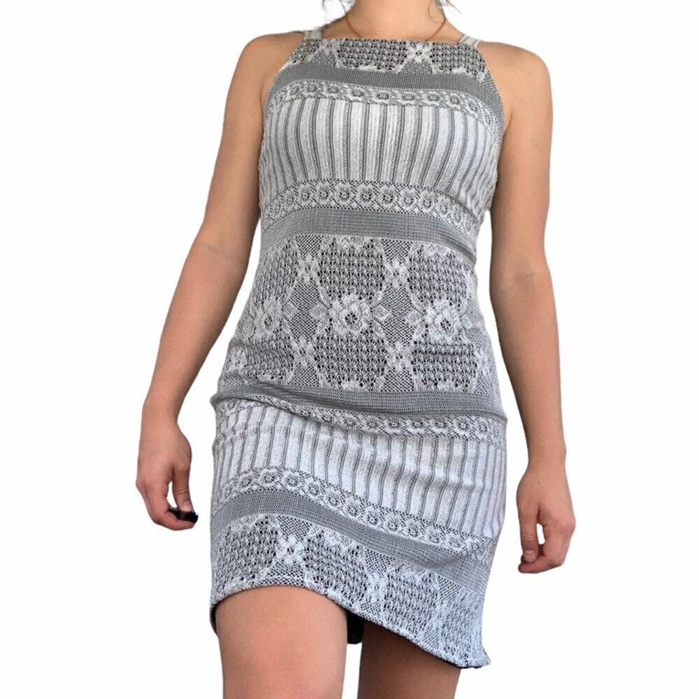 Vintage Silver Midi Dress